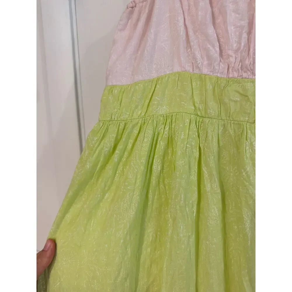 Ro's Garden Dress Anthropologie Tiered pastel floral 100% cotton maxi sun XS - Picture 4 of 13